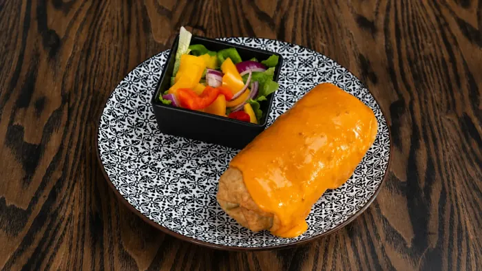 Birria Beef Chimichanga — Mexican food at Sierra Paphos